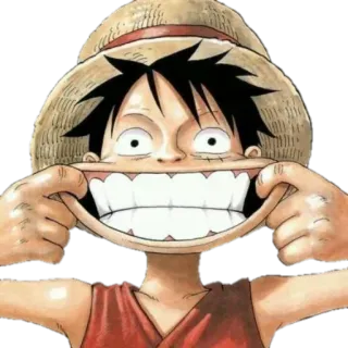 😁 Monkey D. Luffy One Piece 애니메이션, 원피스, 루피, 만화, 밀짚모자, 웃긴 얼굴 telegram sticker