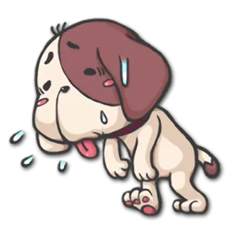 😓 pies, wyczerpany, spocony, kreskówka, zmęczony, szczeniak telegram sticker