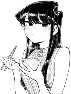 😋 Komi Shouko Komi Can't Communicate Anime, Mangá, Komi can't communicate, Komi Shouko, Comida, Fofo, Japonês whatsapp sticker