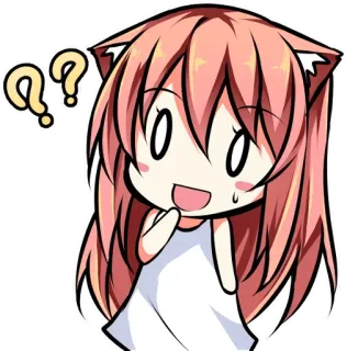 ❓ Anime, Question, Mignon, Manga, Dessin animé, Kawaii telegram sticker