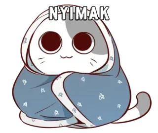 🙂 NYI'MAK cat, blanket, cute, cartoon, animal telegram sticker
