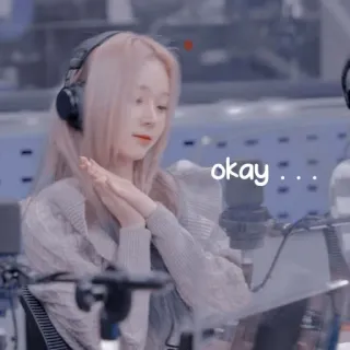 ☕ okay... ok, affermazione, accordo, kpop, donna, cuffie telegram sticker