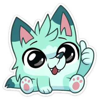 👍 pegatina, lindo, animal, dibujos animados, kawaii, perro, cachorro telegram sticker
