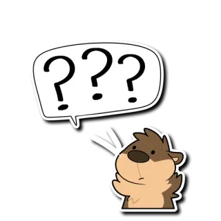 ❓ ??? question, otter, thinking, confused telegram sticker