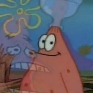 😶 Patrick Star SpongeBob SquarePants мультфильм, анимированный, смешной, Патрик Стар, Спанч Боб whatsapp sticker