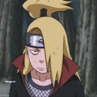 🌟 Deidara Naruto anime, manga, Deidara, Naruto, character, blonde hair, ninja telegram sticker