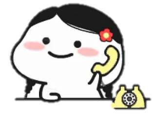 🍡 desenho animado, telefone, flor, comunicação telegram sticker