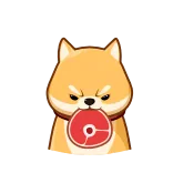 🥩 chien, shiba inu, viande, en colère, dessin animé, animal, autocollant telegram sticker