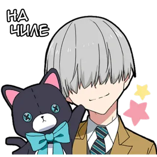 ☺️ НА ЧИЛЕ anime, character, cat, plush, stars telegram sticker