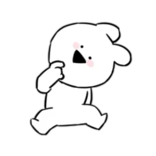 😶 Dibujo animado, Lindo, Blanco, Personaje, Pegatina, Ilustración telegram sticker