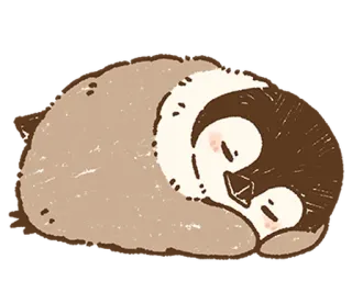 🐧 ペンギン, 睡眠, 動物, 可愛い whatsapp sticker