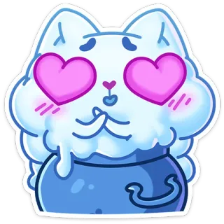 😍 gato, amor, corazón, lindo, kawaii, pegatina, dibujo animado telegram sticker
