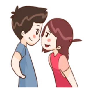 💏 Dessin animé, Couple, Amour, Romance, Relation, Baiser, Animation telegram sticker