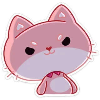 😈 кот, котенок, милый, розовый, животное, наклейка telegram sticker