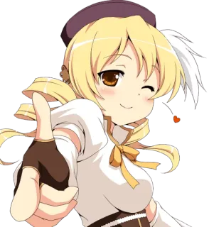 😁 Mami Tomoe Puella Magi Madoka Magica Anime, Fofo, Garota mágica, Mami Tomoe, Puella Magi Madoka Magica, Piscadela telegram sticker