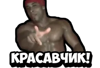 👍 КРАСАВЧИК! homme, muscle, fitness, beau gosse, torse nu telegram sticker