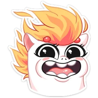 😄 Kreskówka, Kucyk, Zwierzę, Słodkie, Naklejka, Emoji telegram sticker