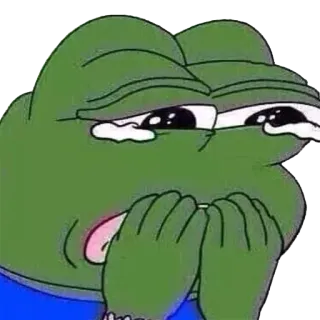 😭 Pepe the Frog pepe, żaba, smutny, mem, płacz telegram sticker