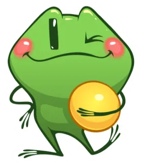 😜 rã, desenho animado, animal, verde, fofo, emoji, adesivo telegram sticker