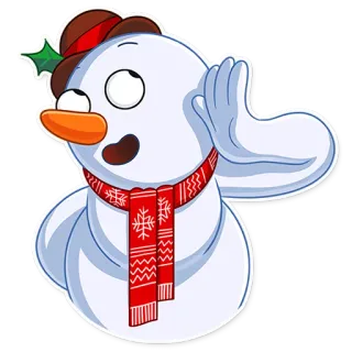 👂 Muñeco de nieve, Invierno, Navidad, Vacaciones, Dibujos animados, Lindo, Nieve whatsapp sticker