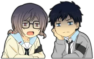 🙁 Anime, Dessin animé, Expression, Réaction, Triste, Énervé whatsapp sticker