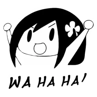 😄 WA HA HA! Anime, Cartone animato, Allegro, Wa Haha, Manga, Fiore, Felice telegram sticker