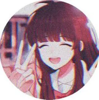 ❤️ Anime, Niedlich, Friedenszeichen, Cartoon telegram sticker