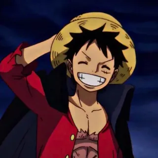 👒 Monkey D. Luffy One Piece anime, one piece, luffy, monkey d luffy, strohhut, pirat, cartoon telegram sticker