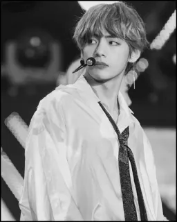 👽 V BTS, K-pop, idol, singer, music, performer telegram sticker