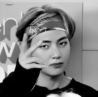 🖤 V V, BTS, Kpop, Coréen, Chanteur, Bandana whatsapp sticker