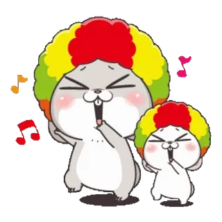 👯‍♀️ cartoon, animals, music, happiness, joy telegram sticker