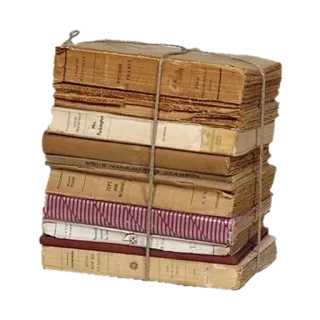 🤩 livres, pile, vintage, ancien, antique, attaché, corde telegram sticker