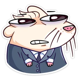 😬 hamster, suit, tie, rodent, animal, cartoon, emoji, sticker telegram sticker