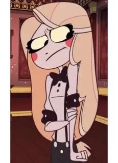 🟡 Charlie Morningstar Hazbin Hotel Чарли Морнингстар, Hazbin Hotel, мультфильм, персонаж, выражение лица, иллюстрация telegram sticker