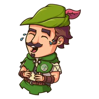 😂 Desenho animado, Homem, Floresta, Personagem, Sorriso, Verde, Chapéu telegram sticker