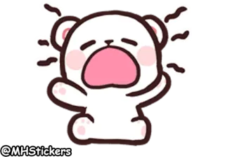 😩 @MHStickers bear, sticker, cute, cartoon, animal whatsapp sticker