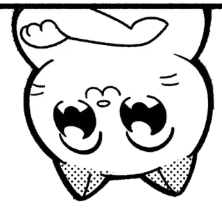 🙂 แมว, น่ารัก, การ์ตูน, ตลก, สัตว์, ขาวดำ telegram sticker