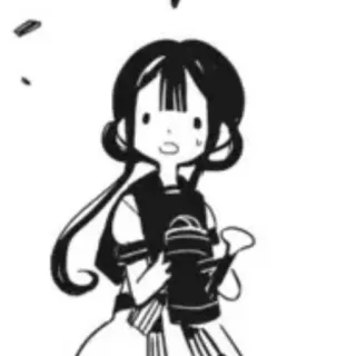🍇 anime, manga, cartoon, girl, character, art, black and white telegram sticker