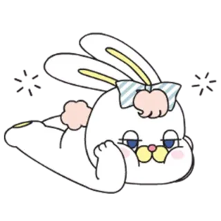 😑 lucu, kelinci, kartun, hewan, stiker telegram sticker