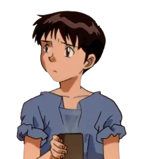 🙁 Shinji Ikari Neon Genesis Evangelion Anime, Garçon, Triste, Adolescent, Eva telegram sticker