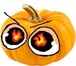 😡 abóbora, halloween, olhos de fogo, desenho animado, festivo, adesivo telegram sticker