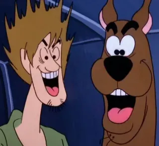 🤯 Shaggy Rogers Scooby-Doo cartoon, dog, friend, funny, monster, mystery telegram sticker