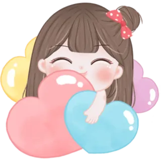 🎀 girl, hearts, cute, love, cartoon, adorable telegram sticker