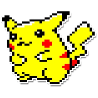 😈 Pikachu pikachu, pokemon, pixel art, video game, cartoon telegram sticker