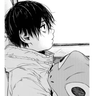 🐾 Anime, Manga, Ragazzo, Bambino, Finestra, Schizzo whatsapp sticker