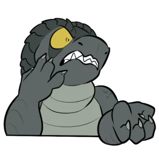 😫 Cartoon, Reptil, Wütend, Dinosaurier, Monster, Kreatur telegram sticker