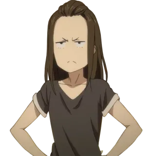 ☹ аниме, девушка, раздраженная, недовольная, персонаж whatsapp sticker