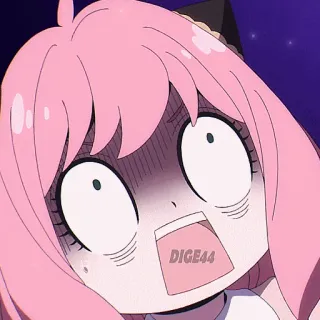 😨 DIGE44 Anime, Cartoni animati, Divertente, Scioccata, Ragazza telegram sticker