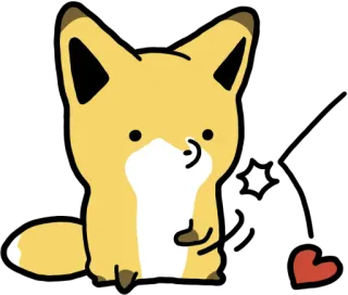 ❌ キツネ, 動物, かわいい, マンガ, ハート, 愛, 可愛い telegram sticker