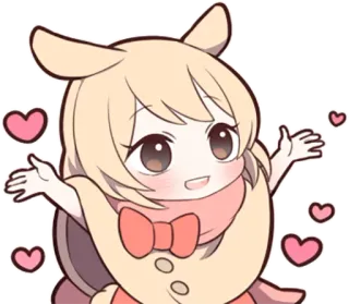 🙌 可爱, 动漫, 卡哇伊, 心, 卡通, 拥抱 telegram sticker